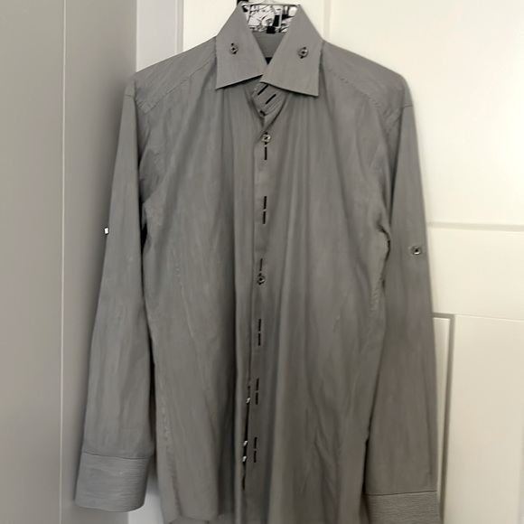 Jared Lang black/white button down shirt - Picture 1 of 7